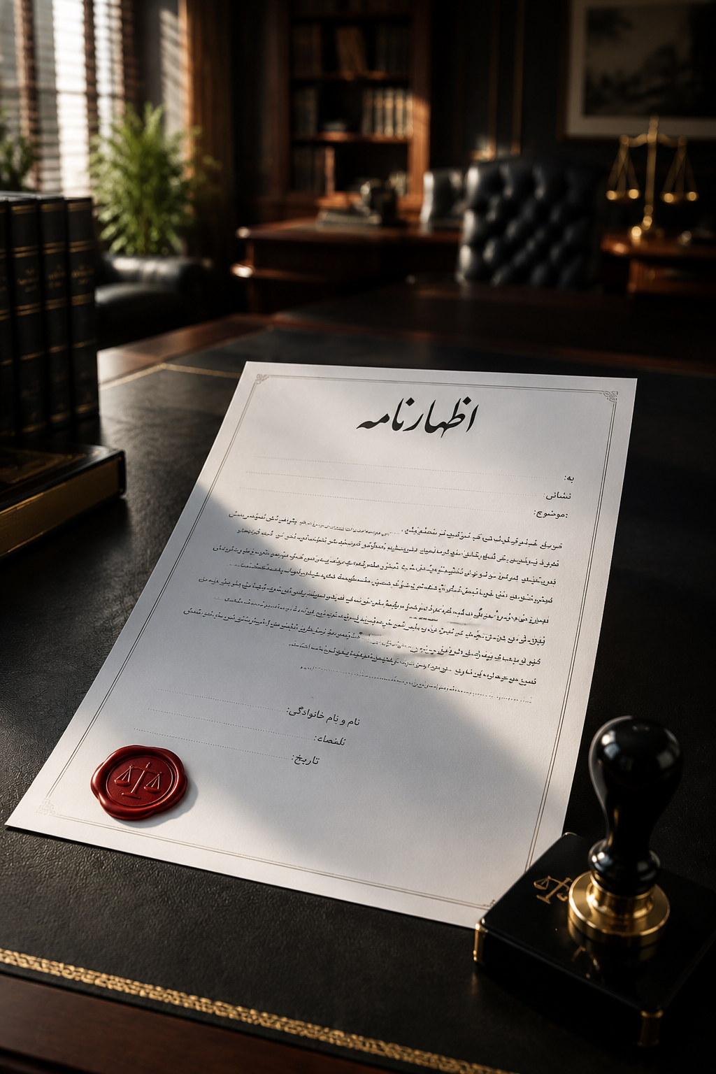 نمونه اظهارنامه