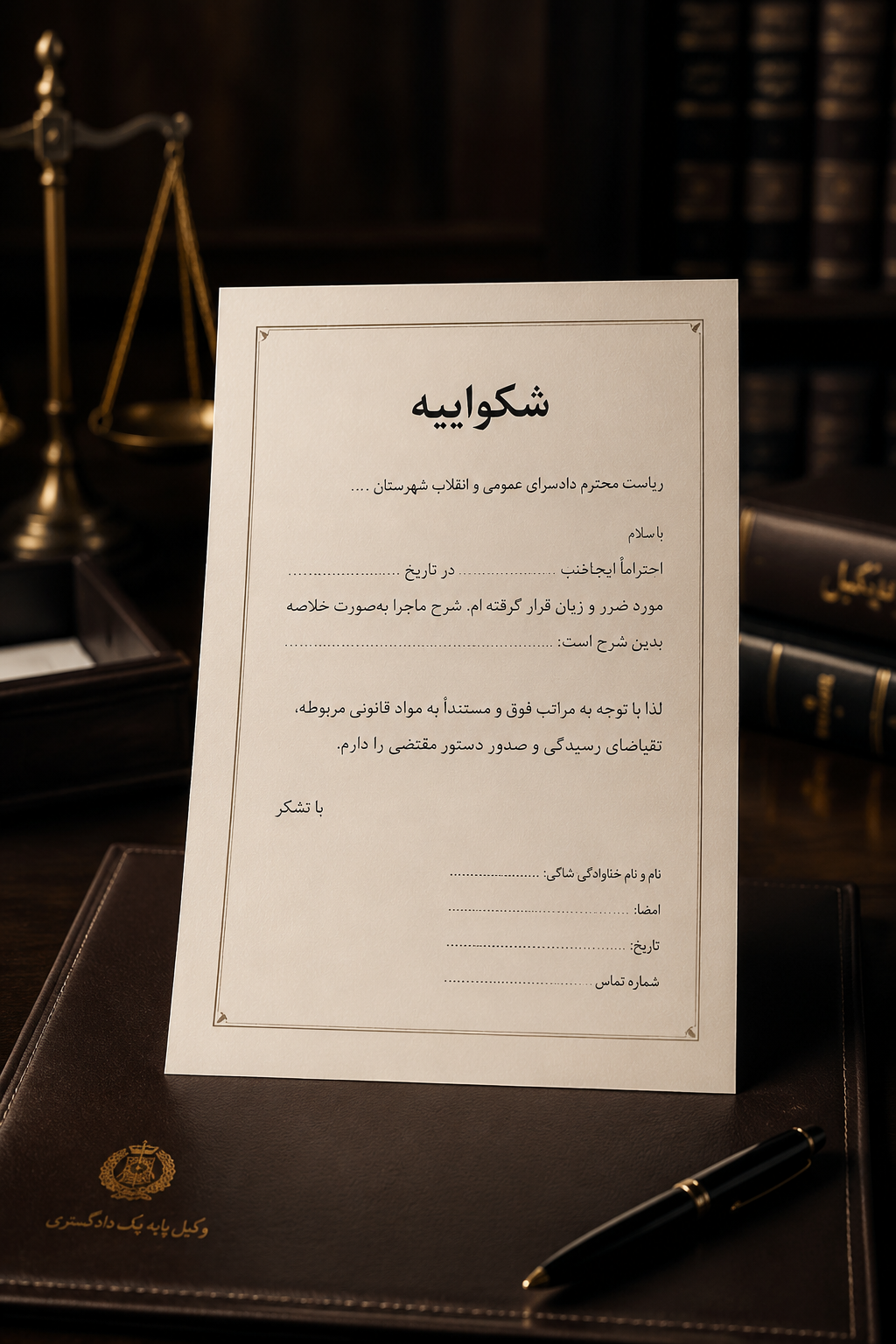 نمونه شکواییه